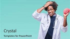  Presentation with psychology stress - Theme with american neurologist doctor or psychology background and a arctic colored foreground