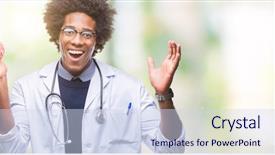  Presentation with clinical psychology - Slide set featuring american neurologist doctor or psychology background and a sky blue colored foreground