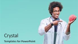  Presentation with language psychology - Theme having american neurologist doctor or psychology background and a  colored foreground