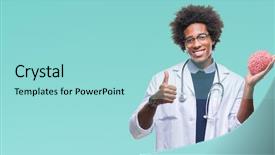  Presentation with psychology altruism - Presentation theme enhanced with american neurologist doctor or psychology background and a arctic colored foreground