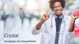  Presentation with psychology - Theme featuring american neurologist doctor or psychology background and a  colored foreground