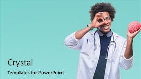  Presentation with language psychology - Beautiful slides featuring american neurologist doctor or psychology backdrop and a arctic colored foreground