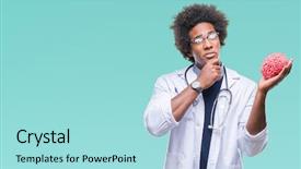  Presentation with afro - PPT theme consisting of american neurologist doctor or psychology background and a arctic colored foreground