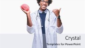 Presentation with psychology - Colorful theme enhanced with american neurologist doctor or psychology backdrop and a light blue colored foreground