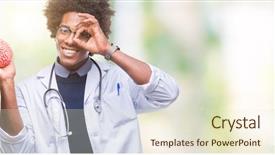  Presentation with psychology design - PPT theme having american neurologist doctor or psychology background and a soft green colored foreground