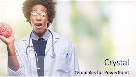  Presentation with psychology - PPT layouts with american neurologist doctor or psychology background and a sky blue colored foreground