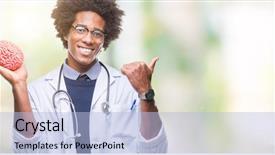  Presentation with psychology - Cool new slides with american neurologist doctor or psychology backdrop and a light blue colored foreground