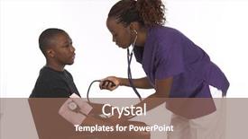  Presentation with blood preasure - Cool new PPT theme with american nurse taking the blood backdrop and a violet colored foreground