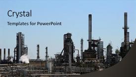  Presentation with oil refinery - Presentation enhanced with american oil refinery background and a light blue colored foreground