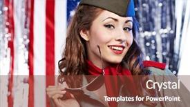  Presentation with sexy girl - Audience pleasing theme consisting of american pin-up sexy girl backdrop and a tawny brown colored foreground