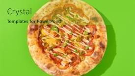  Presentation with jalapeno - Presentation theme having american-pizza-with-thick-crust background and a seafoam green colored foreground