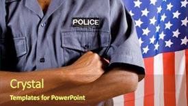  Presentation with american police - Slides consisting of american police - policeman background and a tawny brown colored foreground