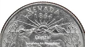  Presentation with nevada - Audience pleasing presentation theme consisting of american-quarter-coin-close-up backdrop and a gray colored foreground