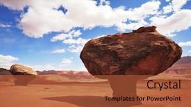  Presentation with sun desert - PPT theme having american red desert huge mushroom background and a  colored foreground