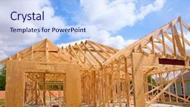  Presentation with veterans forces moving house american - Amazing PPT theme having american residential wooden house construction backdrop and a light blue colored foreground