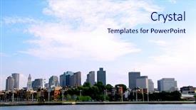  Presentation with boston - Beautiful presentation featuring american revolution history - boston skyline on summer day backdrop and a sky blue colored foreground