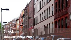  Presentation with dead end street - Beautiful presentation theme featuring american revolution history - narrow street in boston historical backdrop and a violet colored foreground