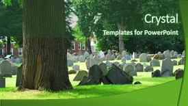  Presentation with old jewish cemetery religious - Slides consisting of american revolution history - old cemetery in boston background and a tawny brown colored foreground