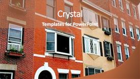  Presentation with american revolution - Colorful slides enhanced with american revolution history - row of brick houses backdrop and a coral colored foreground