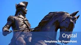  Presentation with american history - Beautiful theme featuring american revolution history - boston common george washington monument backdrop and a light blue colored foreground