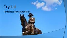  Presentation with george washington - Beautiful slide deck featuring american revolution history - boston common george washington monument backdrop and a teal colored foreground