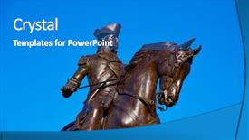  Presentation with american history - Amazing PPT layouts having american revolution history - boston common george washington monument backdrop and a teal colored foreground