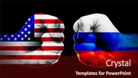  Presentation with american history - Slide deck with american economy history - governments conflict concept male fists background and a tawny brown colored foreground