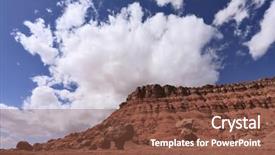  Presentation with sandstone - Presentation theme featuring american rock desert the famous giant mushroom of red sandstone glowing clouds midday shadows background and a tawny brown colored foreground