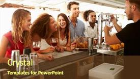  Presentation with friends - Cool new slides with american rose - group of friends enjoying drink backdrop and a tawny brown colored foreground