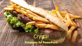  Presentation with french fries - Amazing presentation theme having american-sandwich-baguett-with-beef backdrop and a tawny brown colored foreground