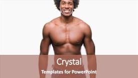  Presentation with 3 d man person - Cool new slide deck with american shirtless man showing nude backdrop and a coral colored foreground