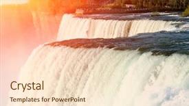  Presentation with american quilt - PPT theme enhanced with american side of niagara falls background and a cream colored foreground