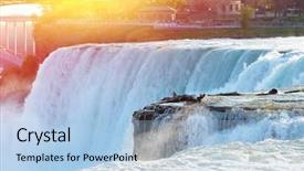  Presentation with new york - Amazing slide deck having american side of niagara falls backdrop and a light blue colored foreground
