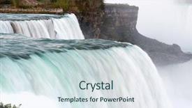  Presentation with new york - Beautiful PPT theme featuring american side of niagara falls backdrop and a sky blue colored foreground