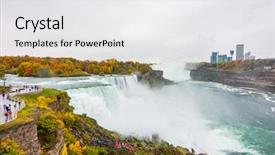  Presentation with falls - Slide deck consisting of american side of niagara falls background and a white colored foreground