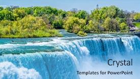  Presentation with fall waterfall - Slides having american side of niagara falls background and a light blue colored foreground