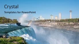  Presentation with new york state - Audience pleasing PPT layouts consisting of american side of niagara falls backdrop and a light blue colored foreground