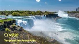  Presentation with falls - Beautiful slide deck featuring american side of niagara falls backdrop and a tawny brown colored foreground