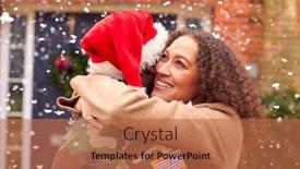  Presentation with leave - Presentation theme consisting of american-soldier-in-uniform-wearing background and a coral colored foreground