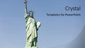  Presentation with liberty - Amazing presentation design having american symbol statue of liberty backdrop and a light blue colored foreground