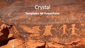  Presentation with petroglyphs - Presentation featuring american symbols - petroglyphs carved in orange rocks background and a tawny brown colored foreground