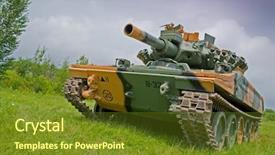  Presentation with vietnam war - Beautiful presentation design featuring american vietnam era m551 sheridan backdrop and a tawny brown colored foreground