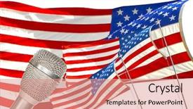  Presentation with voice - PPT theme enhanced with american voice background and a coral colored foreground