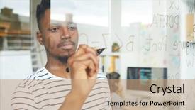  Presentation with developer - PPT layouts with american web developer using programming background and a coral colored foreground