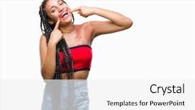  Presentation with african american - Beautiful PPT theme featuring american with pigmentation blemish birth backdrop and a white colored foreground