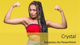  Presentation with proud american - Colorful theme enhanced with american with pigmentation blemish birth backdrop and a yellow colored foreground