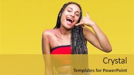  Presentation with hair - Audience pleasing slides consisting of american with pigmentation blemish birth backdrop and a yellow colored foreground