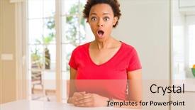  Presentation with african american and baby - Slide deck enhanced with american woman at home afraid background and a  colored foreground