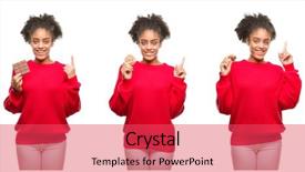  Presentation with african american woman question - Amazing PPT theme having american woman eating chocolate chip backdrop and a  colored foreground