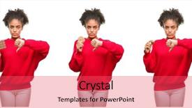  Presentation with chocolate chip cookie - Audience pleasing slides consisting of american woman eating chocolate chip backdrop and a  colored foreground